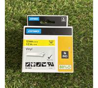 DYMO Rhino Industrial Vinyl Labels - 12 mm x 5.5 m - Black Print on Yellow