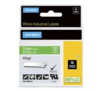 DYMO Rhino Industrial Vinyl Labels | 12 mm x 5.5 m | White Print on Green | Self-Adhesive | for Rhino & LabelManager Label Makers