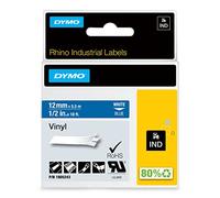 DYMO Rhino Industrial Vinyl Labels | 12 mm x 5.5m | White Print on Blue | Self-Adhesive | for DYMO LabelManager & Rhino Label Makers