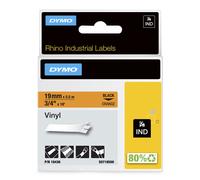 DYMO Rhino Industrial Vinyl Labels | 19 mm x 5.5 m | Black Print on Orange | Self-Adhesive | for Rhino & LabelManager Label Makers