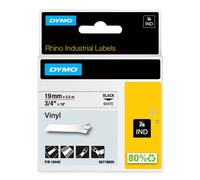 DYMO Rhino Industrial Vinyl Labels 19 mm x 5.5 m Black Print on White Self