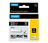 Dymo Rhino Vinyl Cassette 1805436 - 19 mm x 5.5 m White on Black, Self-Adhesive