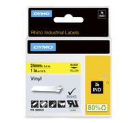 DYMO Rhino Industrial Vinyl Labels | 24 mm x 5.5 m | Black Print on Yellow | Self-Adhesive | for LabelManager & Rhino Label Makers