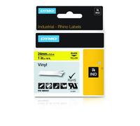 DYMO Rhino Industrial Vinyl Labels | 24 mm x 5.5 m | Black Print on Yellow | Self-Adhesive | for LabelManager & Rhino Label Makers
