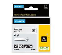 DYMO Rhino Industrial Vinyl Labels | 9 mm x 5.5 m | Black Print on White | Self-Adhesive | for Rhino & LabelManager Label Makers