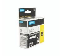 Dymo Rhino Polyester Label Tape – Permanent, Black on White – 12 mm x 5.5 m – S0718210