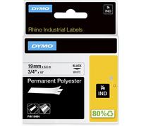 Dymo Rhino PRO Industrial-Strength Permanent Adhesive Fabric Label - Roll of 19 mm x 5.5 m, White