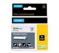 Dymo Rhino Tape Permanent Nylon 24mm Black on White - 1734524