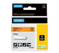 Dymo Rhino 19MM Black on Orange Vinyl Tape 18436