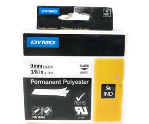 Dymo S0718240 18482 Adhesive Polyester Label Tape White (9mm X 5.5mt)