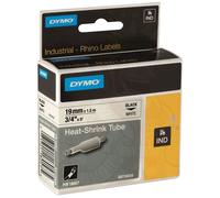 DYMO S0718260 / 18051 Heat Shrink Tubing 6mm x 1.5m Black on White