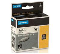 DYMO S0718300 / 18055 Heat Shrink Tubing 12mm x 1.5m Black on White