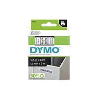 Dymo Standard D1 Labeling Tape – Black on White – 12 mm x 7 m – 1 Cartridge (45013)