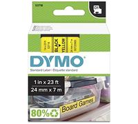 Dymo Standard D1 Labeling Tape for LabelManager Label Makers, Black print on Yellow tape, 1" W X 23' L, 1 cartridge (53718), Authentic