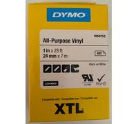 Dymo 1868753 Original Black on White All-Purpose Vinyl 24mm x 7m