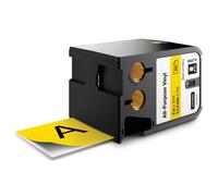 DYMO XTL All-Purpose Vinyl Labels | 54 mm x 7 m | Black on Yellow