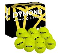Dymond Golf Senior Golf Balls- High Visibility Yellow - 2-Piece, Durable Surlyn Cover, Low Compression, Thicker Alignment Line, 12 Pack