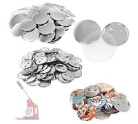 Dyna-Living 100Pcs 58mm/2.25inch Frosted Metal Pin Badges,DIY Button Making Supplies Kit for Crafts, Party Favours and Homemade Gifts