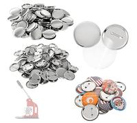 Dyna-Living 100Pcs Metal Badge Button Pin, 25mm/0.98inch DIY Metal Button Pin Badges Kit for Handicraft Souvenirs Gifts(Glossy Style)