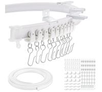 Dyna-Living 9.8FT/3M Flexible Bendable Ceiling Curtain Track,Curved Curtain Track Ceiling Mount,Room Divider,RV Curtain Track,Curtain Rail Ceiling for L/U Shape Bay Windows