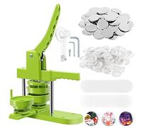 Dyna-Living Badge Maker 32mm(1.26in) Button Maker Machine DIY Round Pin Badge Making Kit Badge Punch Press Machine with 200pcs Button Parts and Circle Cutter