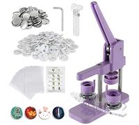 Dyna-Living Button Badge Maker 25mm Purple Magnetic Badge Machine Set DIY Pin Button Maker Press Machine DIY Button Making Set Badge Punch with 100pcs Button Parts