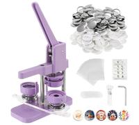 Dyna-Living Button Badge Maker 44mm Purple Magnetic Badge Machine Set DIY Pin Button Maker Press Machine DIY Button Making Set Badge Punch with 100pcs Button Parts