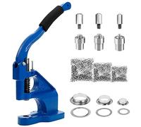 Dyna-Living Hand Press Grommet Machine Kit Eyelet Punch Kit Hole Punch Tool Grommet Tool Kit with 3 Dies and 1500 Pcs Silver Grommets 6/10/12mm