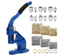 Dyna-Living Hand Press Grommet Machine Kit Eyelet Punch Kit Hole Punch Tool, Include 3 Grommet Setting Dies & 3 Hole Punching Dies and 1500 Pcs Silver & 1500 Pcs Golden Grommets 6/10/12mm