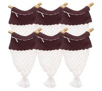 Dyna-Living Snooker Pocket Nets Accessories, Billiards Mesh Bag Snooker Table Bag Net,Genuine Leather Brass Billiard Pocket Net 6 Pcs/Set Replacement Pool Table Ball Pocket Nets，Burgundy