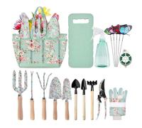 Dynaeuty 19 Piece Garden Tools Set, Heavy Duty Floral Gardening Tools Kit, Non-Slip Ergonomic Handle, Durable Storage Bag, Gifts for Women, Grandma & Granny, Outdoor Planting & Lawn Care Kit