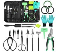 Dynaeuty 24PCS Bonsai Tools Set for Beginners, Professional Bonsai Tree Kit with Pruning Scissors, Trimming Shears, and Gardening Tools - Perfect for Bonsai Care and Starter Kit (B02)