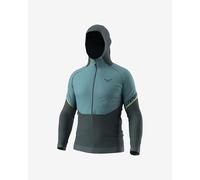 Dynafit Alpine Hybrid Hooded Jacket Dark Grey Aqua Blue - L