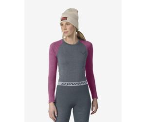 Dynafit Tour Light Merino Long Sleeve Base Layer Top Dark Pink Grey Women - L