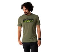 Dynafit Transalper Graphic Short Sleeve T-Shirt Khaki Green Black Yellow - L