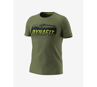 Dynafit Transalper Graphic Short Sleeve T-Shirt Khaki Green Black Yellow - L