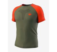 Dynafit Ultra 3 S-Tech Short Sleeve T-Shirt Olive Green Orange - L-XL