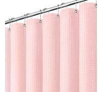 Dynamene Extra Long Waffle Shower Curtain 256 GSM Fabric 72"x84" Pink