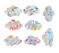 Dynamic 3D For Rainbow Window Stickers, Cloud Shaped Designs for Bird Safety, for Easy to Apply Static Cling for Vibrant Visuals (1 set)
