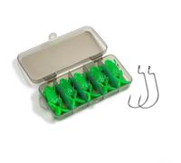 Dynamic Action Frog Lures 5g 5PCS Soft Baits for Bass and Snakehead, Mimicking Natural Prey Movement (Green)