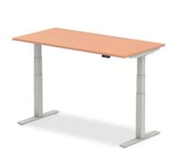 Air Dynamic 1600 x 800mm Height Adjustable Desk Beech Top Silver Leg HA01003