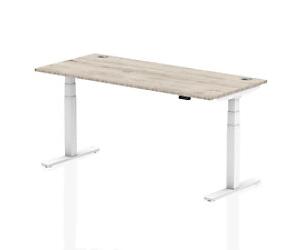 dynamic Air Height Adjustable Sit Stand Desk Rectangular Grey Oak T-Foot 1,800 (W) x 800 (D) x 665 (H) mm MFC (Melamine Faced Chipboard)