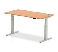 dynamic Air Height Adjustable Sit Stand Desk Rectangular Oak T-Foot 1,600 (W) x 800 (D) x 665 (H) mm MFC (Melamine Faced Chipboard)