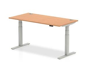 dynamic Air Height Adjustable Sit Stand Desk Rectangular Oak T-Foot 1,600 (W) x 800 (D) x 665 (H) mm MFC (Melamine Faced Chipboard)