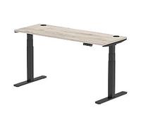 dynamic Air Sit Stand Desk Rectangular Grey Oak T-Foot 2 Drawers 1,600 (W) x 600 (D) x 665 (H) mm MFC (Melamine Faced Chipboard)