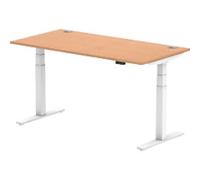 dynamic Air Sit Stand Desk Rectangular Oak T-Foot 1,600 (W) x 800 (D) x 665 (H) mm MFC (Melamine Faced Chipboard)