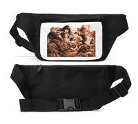 Dynamic Battle Scene with Combatants Unisex Waist Bag Black