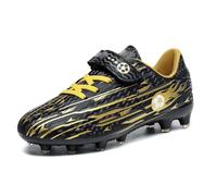 Dynamic Boys' Football Boots with Long Studs for Youth Training Competition Play on the Lawn Pitch, black, 1.5 UK