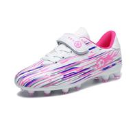 Dynamic Boys' Football Boots with Long Studs for Youth Training Competition Play on the Lawn Pitch, pink, 11.5 UK Child