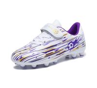 Dynamic Boys' Football Boots with Long Studs for Youth Training Competition Play on the Lawn Pitch, purple, 3.5 UK